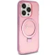 Guess Ring Stand Script Glitter MagSafe Case for iPhone 15 Pro Max - Pink