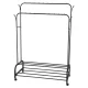 Metal Double Clothes Rack with Shoe Shelf