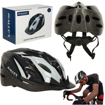 Regulējama velosipēda ķivere ar ventilācijas atverēm, L izmērs, 58-62 cm, melnbalta