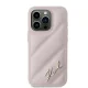 Karl Lagerfeld iPhone 15 Pro Max Case Diagonal Quilted Script, Pink