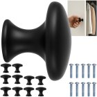 Ruhhy 25679 Furniture Knobs for Cabinets and Drawers, 10 pcs, 30 mm, Matte Black