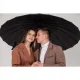 Malatec Large Umbrella with Wooden Handle, 24 Ribs, Black