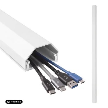 Maclean MCTV-897 W Aluminium Cable Trunking, 33x18x750 mm, White