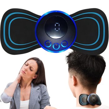 EMS Muscle Stimulator for Abs and Neck, Portable Mini Massager with 19 Levels