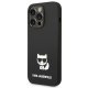 Apple iPhone 14 Pro 6.1\'\' Karl Lagerfeld Silicone Choupette Body Case Cover (KLHCP14LSLCTBK), Black