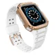 Protect Strap Band & Case for Apple Watch 42/44/45mm White/Rose Gold