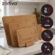 Zortiva Bamboo Cutting Board Set with Stand, 3 pcs