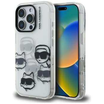 Karl Lagerfeld IML Multi K&C Head Pattern Phone Case Cover iPhone 16 Pro Max - Transparent