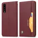 Huawei P20 2018 (EML-L29) PU Leather Wallet Book Case Cover, Wine Red