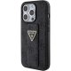 Guess iPhone 15 Pro Case Grip Stand 4G Triangle Strass, Black