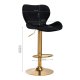 4Rico QS-B15 Bar Stool, Black Velvet