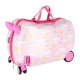 Kids Ride-On Suitcase Carry-On Cabin Luggage Unicorn, Pink