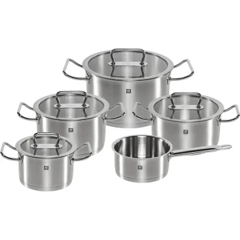 ZWILLING Pro Cookware Set, 5-Piece, Stainless Steel, Silver
