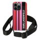Karl Lagerfeld Color Stripes Strap Case for iPhone 14 Pro, Pink