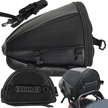 Waterproof 2-in-1 Motorcycle Tail Bag and Shoulder Bag Black