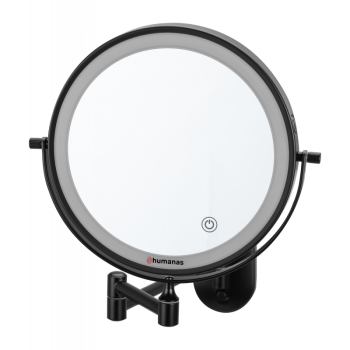 Зеркало для ванной Humanas HS-BM01 с LED-подсветкой, черное