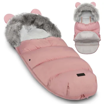 Vežimėlio ir rogučių miegmaišis Ricokids Elmi, 95 x 48 cm, rožinis