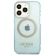 Guess Gold Outline Translucent MagSafe Case for iPhone 13 / 13 Pro - Blue