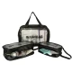 Set of 3 Clear Waterproof Travel Toiletry Bags, Makeup Organizer Pouches, Black