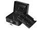 Metal Cash Box for Money and Documents, 15x12x8 cm, Black