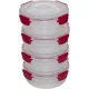 Joseph Joseph Nest Lock 4-Piece Round Food Container Set 1 L, Red