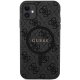 Apple iPhone 11 6.1\'\' Guess 4G Collection Leather Metal Logo MagSafe Case Cover, Black