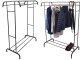 Metal Freestanding Clothes Rack with Shoe Shelf, Black
