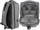 Anti-theft hard shell business laptop backpack with USB and lock, grey