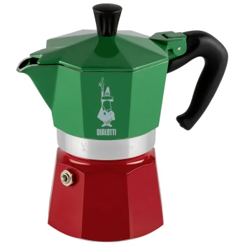 Bialetti Moka Express 3-Cup Espresso Maker Italia Tricolore