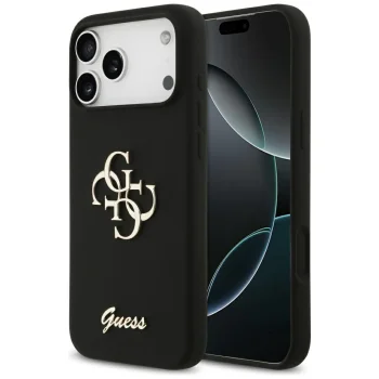 Guess iPhone 17 Pro Max Case Silicone Big 4G Script, Black