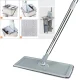 Flat mop with dual-chamber bucket, floor cleaning set