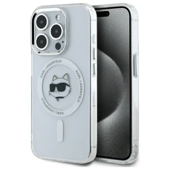 Karl Lagerfeld dėklas iPhone 15 Pro Max telefonui, baltas