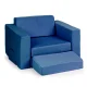 ECOTOYS Kids Modular Play Couch with 8 Soft Cushions, Blue