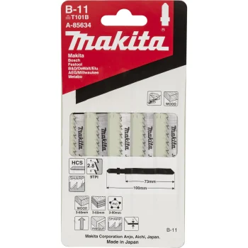 Makita A-85634 B-11 Jigsaw Blade for Wood and Plastic, 75 mm