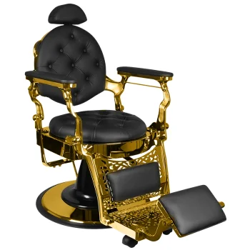 Gabbiano Giulio Barber Chair Black with Gold Base