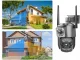 Dual Lens Outdoor Rotating IP Security Camera 4G RJ45 6MP Black