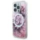 Guess GUHMP16LLFMWTP iPhone 16 Pro 6.3" pink/pink hardcase Liquid Glitter Flower MagSafe