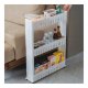 Slim 3-Tier Mobile Storage Cart on Wheels, White