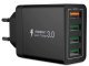 Fast Wall Charger 4-Port USB with Quick Charge 3.0, Black