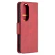 Huawei P50 Leather Stand Book Case Cover with Card Slots, Red