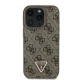 Guess Leather Metal Logo Strass Crossbody Case for iPhone 16 Pro - brown
