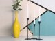 Modern Metal Candlestick Holders for Table Centerpiece, Set of 3, Black