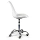 ModernHome Swivel Office Chair with Cushion and Chrome Base, White