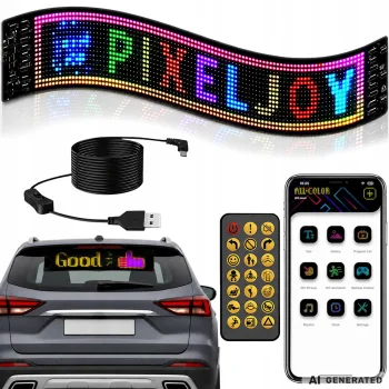 Flexible LED Window Display Panel for Car & Storefront (59.5x12 cm)