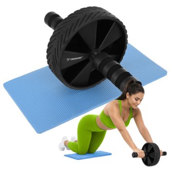 TRIZAND Ab Roller Wheel with Knee Pad Core Workout, Black