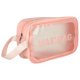Transparent travel toiletry bag organizer, 3 pcs, pink
