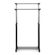 Adjustable Double Clothing Rack on Wheels with Shoe Shelf ModernHome