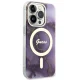 Guess iPhone 14 Pro Case Golden Marble MagSafe, Purple