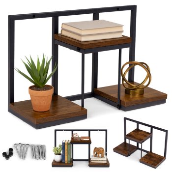 3 Tier Wall Mounted Plant Shelf Hanging Floating Shelves for Decor Loft Style ModernHome