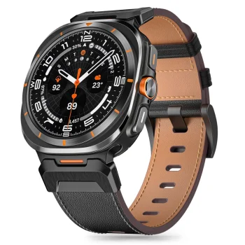 Tech-Protect Delta Pro Leather Strap for Galaxy Watch Ultra 47mm Black